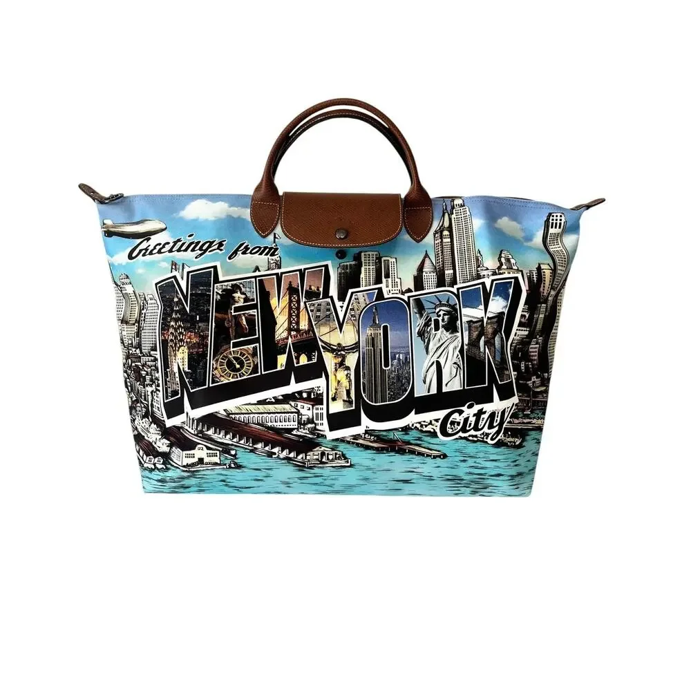 Longchamp x Jeremy Scott Le Pliage Greetings New York Travel Tote New